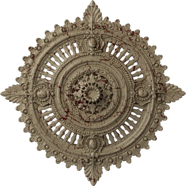Ekena Millwork Haylynn Ceiling Medallion (Canopies up to 1 1/4"), 29 1/8"OD x 1 1/4"ID x 4"P, Gobi Desert Crackle CM29HYGDC - main